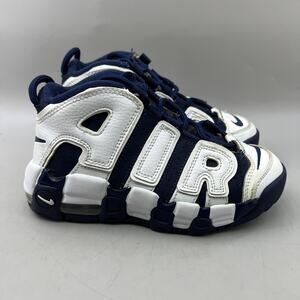 Nike Air More Uptempo Olympic Shoes Kids Size 1Y Blue White Comfort Mid Sneakers